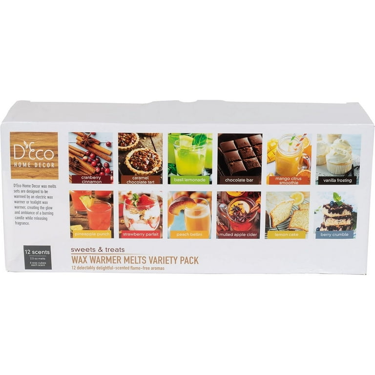 D'Eco, Scented Wax Melts Variety Pack, 12 assorted cube sets