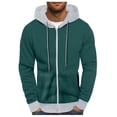 thumbnail image 1 of Men's Color Block Hoodie Pullover Winter Warm Comfortable Thread Drawstring Casual Sweatshirt for Autumn Outdoor, 1 of 4