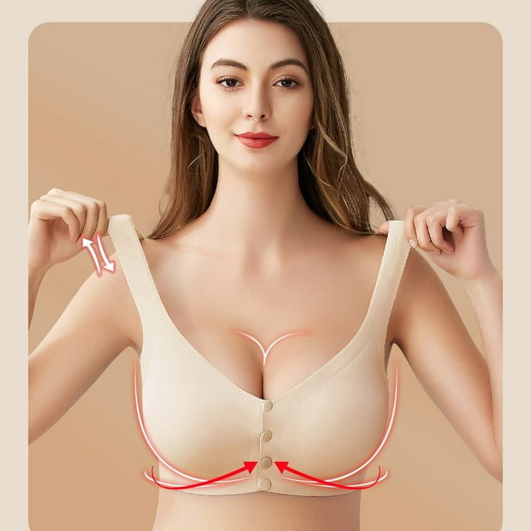 YWDJ Nursing Bras for Breastfeeding Push Up Front Closure Zip Snap  Maternity Front Close Sagging Breasts Breathable Lightly Ice Silk Ladies  Front