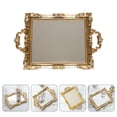 thumbnail image 4 of 1PC Vintage Carved Mirror Tray Wedding Dessert Table Storage Adornment (Golden), 4 of 6