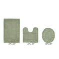 thumbnail image 2 of Better Trends 3 Piece Premium Bathroom Rug Set 100% Cotton Soft Tufted Bath Mat Water absorbent Reversible U shape Toilet Bath Rug for Bathroom, Shower and Bathtub Use, Dark Sage - Edge Collection, 2 of 4