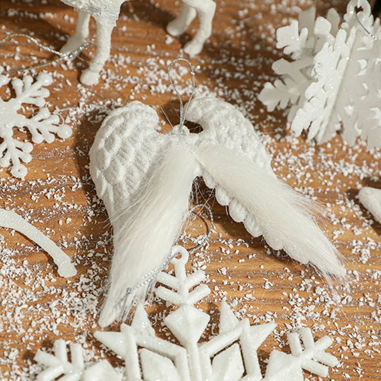 36 Pack Plastic White Snowflake Ornaments Christmas Winter