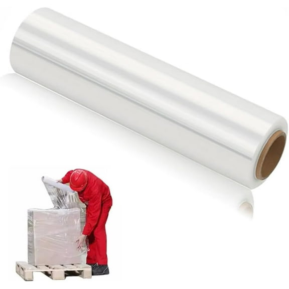 Stretch Wrap Film Heavy Duty 11.8 inch Wide 500ft Shrink Wrap Roll Self Adhering Packing Supplies for Moving, Packing and Pallet Furniture