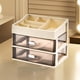 thumbnail image 4 of Caja organizadora de cajones de almacenamiento de plástico | Contenedor de almacenamiento extraíble engrosado para el hogar, la oficina, el maquillaje, la sala de estar, el dormitorio | Beige, 4 of 6