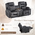 thumbnail image 4 of IPKIG Power Recliner Loveseat with Console, Gray Velvet Dual Wall Hugger Sofa with Bluetooth Speaker and LED, 4 of 9
