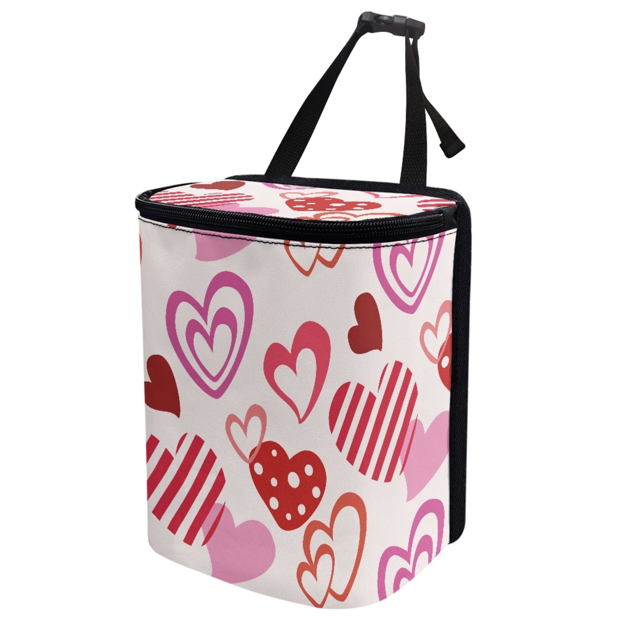NYZNIA Car Seat Trash Bag with Lid Love Heart Car Trash Can Hanging for