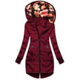 thumbnail image 1 of Sudadera con capucha cálida para mujer, decoración de anillo, cremallera, abrigo de retazos, chaqueta, ropa de abrigo larga Pompotops qwe14765, 1 of 2