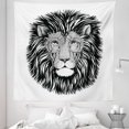 thumbnail image 1 of Indie Tapestry, Wild Hipster Lion with Glasses Wise Big Cat Clever Intelligent Animal Portrait, Fabric Wall Hanging Decor for Bedroom Living Room Dorm, 5 Sizes, Black and White, by Ambesonne, 1 of 1