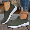 thumbnail image 7 of longantii Orthopedic Casual Shoes for Women Arch Support Non Slip Slip on Nurse Shoes Wide Width Knitted Mesh Stretch Business Casual Shoes Comfort 2026 New Orthopedic Shoes Army Green, 7 of 7