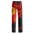 thumbnail image 5 of Pajama Pants Women Halloween Ghost Face Print Soft Stretch Drawstring Comfy, 5 of 5