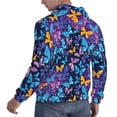 thumbnail image 6 of Fotbe Men's Hoodie with Butterflies Of The Starry Sky Pattern - Kangaroo Pocket Pullover Hooded Sweatshirt, Perfect for Daily Wear, Travel, and Home-4X-Large, 6 of 7