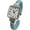 Blue, variant on Collections Japanese Quartz Women's Square 24.5mm Case Leather/Metal Cuff Bangle Watch