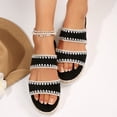 thumbnail image 3 of Rokment Stitching Espadrilles Platform Beach Sandals for Women Fashion Casual Height Increasing Flatform Comfortable Walking Chunky Flat Dress Slip on Slides Summer Vacation Black Size 6, 3 of 7