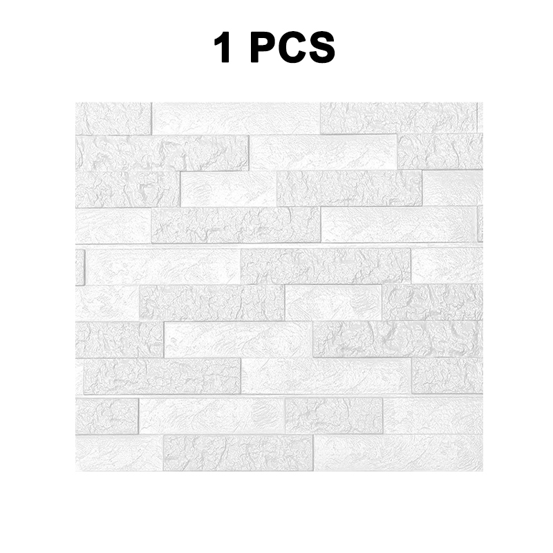 1/5/10 Pieces PE Foam Self Adhesive 3D Wall Stickers Wallpaper Embossed Brick Ceramic Tile Stone Wall Panels Decals - image 2 of 5