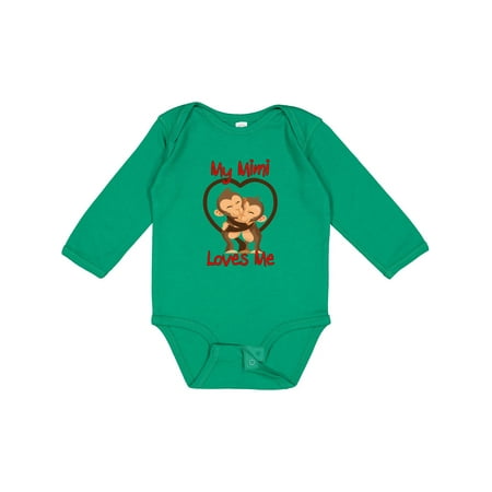 

Inktastic My Mimi Loves Me Monkey Gift Baby Boy or Baby Girl Long Sleeve Bodysuit