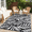 Black & White, variant on Smiry Outdoor Rugs 5x8, Waterproof Plastic Straw Indoor Outdoor Mat for Patio, RV Camping, Deck,Porch, Navy & White