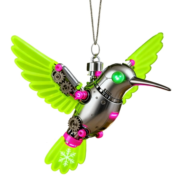 Adorno navideño de colibrí colorido, adorno de acrílico para espejo retrovisor de coche, forma de pájaro, para fiesta navideña