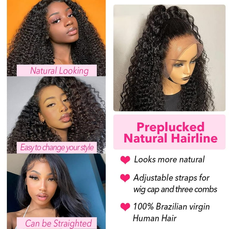 250 Density 13x6 HD Transparent Curly Lace Front Wig Human Hair