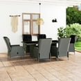 thumbnail image 2 of vidaXL 7 Piece Outdoor Dining Set with Cushions Poly Rattan Light Grey, 2 of 4