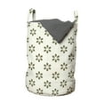 thumbnail image 1 of Floral Laundry Bag, Abstract Geometric Ornament with Flowers and Leaves Simplistic Design, Hamper Basket with Handles Drawstring Closure for Laundromats, 13" x 19", Sepia and Ivory, by Ambesonne, 1 of 4