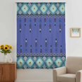 thumbnail image 3 of Navy Blue Boho Sheer Curtains 63 Inches Long, Vintage Ethnic Tribe Abstract Art Retro Light Filering Curtains, Breathable Simi Curtain Privacy Drapes for Living Room Bedroom Window Treatment, 3 of 9
