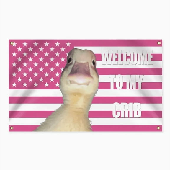 American Flag "Duck" Pink Pennant - 3x5 ft., Durable Polyester, Perfect for Manhole, Bedroom, College Dorm Decor