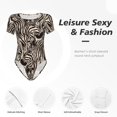 thumbnail image 4 of Kdxio Leopard And Zebra1 for Women's Short-Sleeved Onesie Stylish Round Neck Pajamas Bodysuit Jumpsuit Nightwear-X-Large, 4 of 7