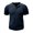 Navy Blue, variant on Summer Men T-shirt Short Sleeves Buttoned V Neck Solid Color Thread Knitted Stretchy Slim Fit American Style Muscle Guy Fitness Workout Top