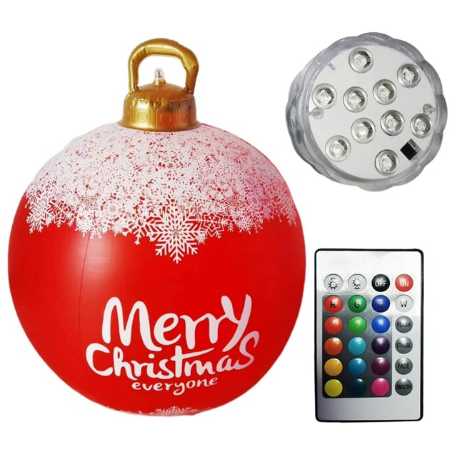 60cm Inflatable Christmas Ball PVC Glow Christmas Inflatable Ball (Style S)
