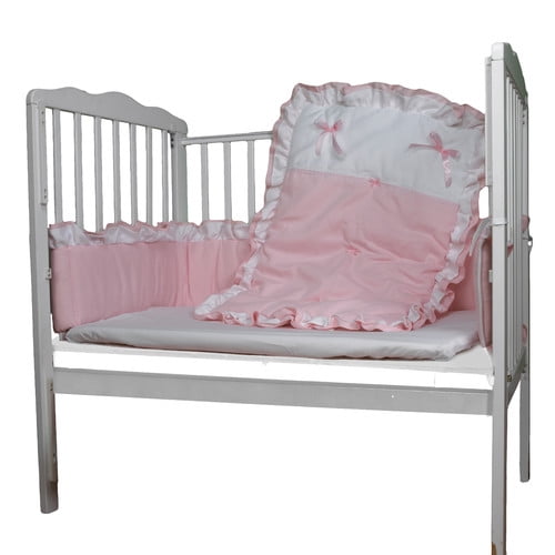 Baby Doll Bedding 3 Piece Portable Mini Crib Bedding Set Walmart
