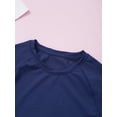thumbnail image 5 of YONGHS Girls Lightweight Dry-Fit Summer Athletic Basic Tops Crew Neck Short Sleeve T-shirts Navy Blue 5-6, 5 of 7