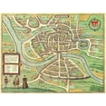 thumbnail image 2 of Hogenberg, Braun 14x12 Gold Ornate Wood Framed with Double Matting Museum Art Print Titled - Bristol England, 2 of 4