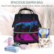thumbnail image 5 of Fotbe Futuristic Purple Panther A、 Mochila Maternidad - Lona de Sarga Impermeable, Mochila de Pañales de Gran Capacidad con Múltiples Bolsillos y Correas Ajustables, 5 of 6