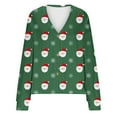 thumbnail image 5 of Buigttklop Christmas Printed Cardigan Sweaters for Women Open Front Long Sleeve Button Down V-Neck Knit Sweater Jacket Tops, 5 of 5