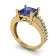 thumbnail image 2 of Clara Pucci 14K Yellow Gold Solid Gold Tanzanite Solitaire with Accents Anniversary Ring for Women - 2.48 cttw Princess Cut, 2 of 8