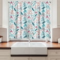 thumbnail image 2 of Ambesonne Floral Kitchen Curtains, Flowers Leaves and Dots Art, 55"x24", Pink Teal Peach, 2 of 3
