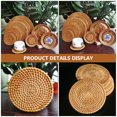 thumbnail image 3 of unbranded 4 PCS Cup Mat Pot Coasters Table Pad Cup Pad 16x16cm Brown, 3 of 8