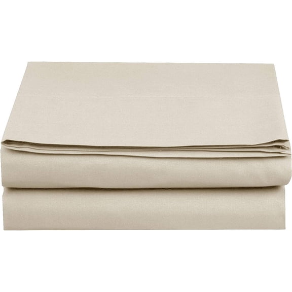 Elegant Comfort 1500 Premium Hotel Quality 1-Piece Flat Sheet, Softest Quality Microfiber - Twin Cream