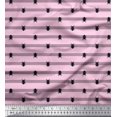 thumbnail image 1 of Soimoi Tissu Crêpe polyester Rose à Rayures et Imprimé Insectes Coléoptères, Largeur 52 Pouces, 1 of 1