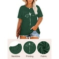 thumbnail image 6 of XCHQRTI Women's Dragonfly Tee Shirts Plus Size Graphic Tshirts Flower Oversized Tops with Dragonflies Short Sleeve, 6 of 6