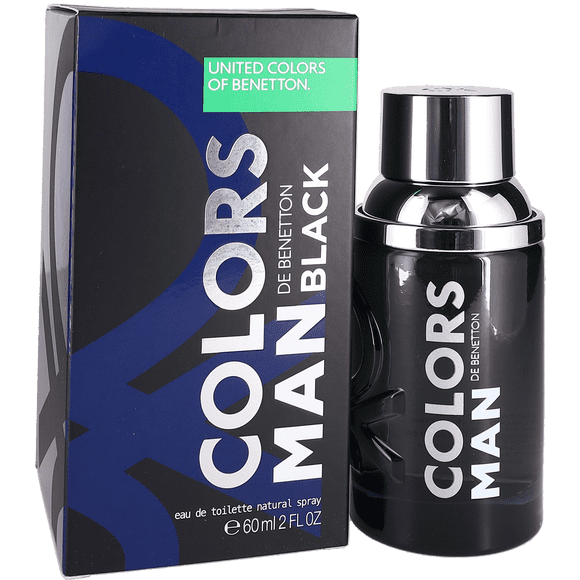 Benetton Colors Black for Men Eau de Toilette Spray 2oz 60ml