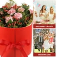 thumbnail image 3 of WRISTBIQUE Red Round Flower Box with Transparent Window Double Layers for Party Floral Arrangements, 3 of 7