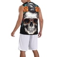 thumbnail image 2 of Honeii Flower Horn Skull A print basktball shirt for men and women, Unisex basketball jersey for Theme party-Medium, 2 of 6
