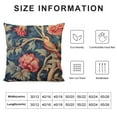 thumbnail image 5 of Creowell  Navy Blue and Red Floral Farmhouse Throw Pillow Cover Botanical Burgundy Gold Olive Flower Lumbar Throw Pillow Cushion Chinoiserie Asian Double Side Accent Pillow 12x12in, 5 of 5