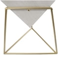 thumbnail image 6 of DecMode 20" x 24" White Wood Inverted Pyramid Geometric Accent Table with Gold Metal Stand, 1-Piece, 6 of 11