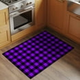 thumbnail image 3 of Black Purple Plaid Bathroom Rug Washable 2x3 Entryway Rug Non Slip Farmhouse Simple Buffalo Checked Front Door Mat Low Pile Indoor Doormat Throw Floor Carpet for Kitchen Bedroom Entrance, 3 of 8