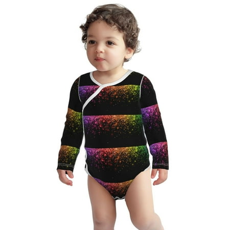 

Fotbe Colorful Sparkling Pattern Unisex-baby Long-sleeve Bodysuit Long Sleeve Bodysuits One-piece 100% Organic Cotton for Infant Baby Boys Unisex-2 Years