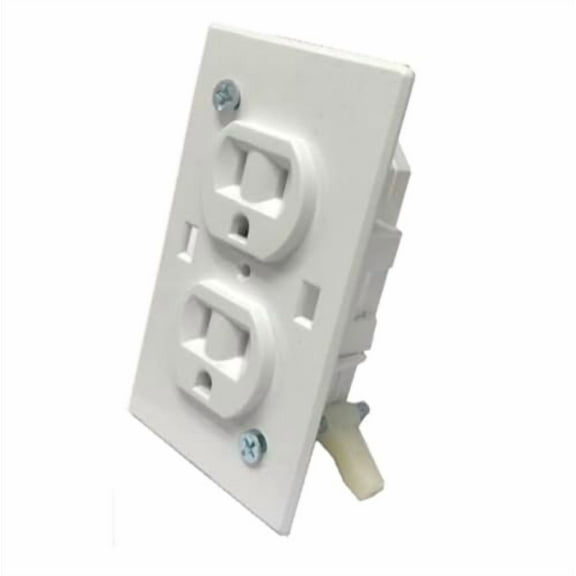 US Hardware E-162C Ush Conventional Duplex Receptacle Rv, 2-7/16" x 4-3/16", 2-7/16" x 4-3/16", White