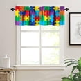thumbnail image 4 of Rainbow Kitchen Curtains, Colorful Rainbow Puzzles Kitchen Curtains Abstract Painting Art Short Tier Curtain for Kitchen Cafe Nursery Decor 54x18 Inch, 1 Panel, 4 of 5
