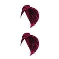 thumbnail image 2 of Sonducket Hijab musulmán preatado con nudo de turbante, cuentas de taladro coloridas, envoltura ajustable para la cabeza, sombreros de moda, capó con Vino rojo 2piezas Sonducket CBP393915, 2 of 5